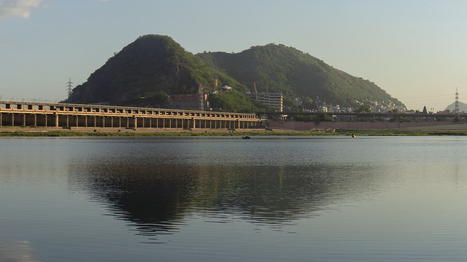 Indrakeeladri and the Prakasam Barrage at Vijayawada